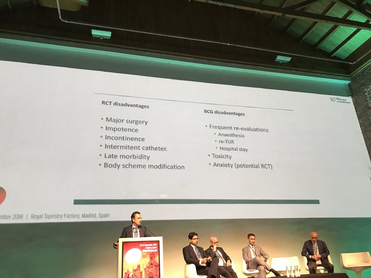 Surgeons giving the message that bladder preservation (in this case HGT1) may have gains over cystectomy #BLADDR18. Need to apply to MIBC as well!