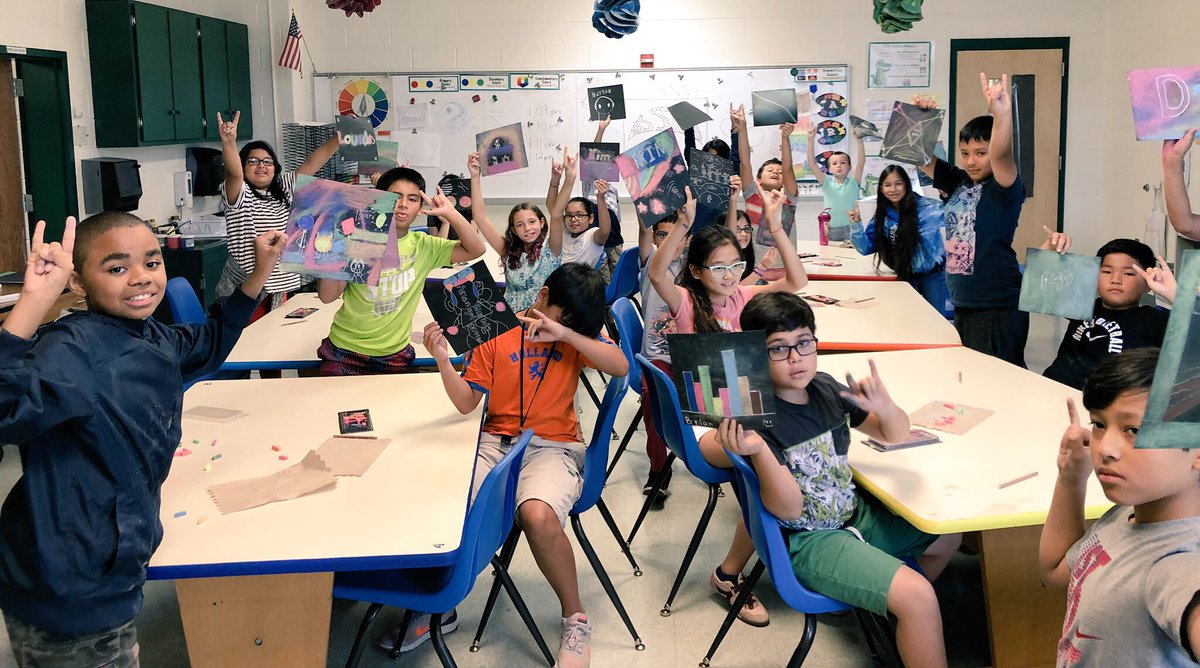 CreativeGators's tweet photo. Learning about the History of Rock n’ Roll and the importance of art in the music world!  Then we made our own album covers!! 🤘🏻 #GatorsDeserveIt19 #RockYourSchool #GetYourTeachOn https://t.co/nRsC2sCcjz