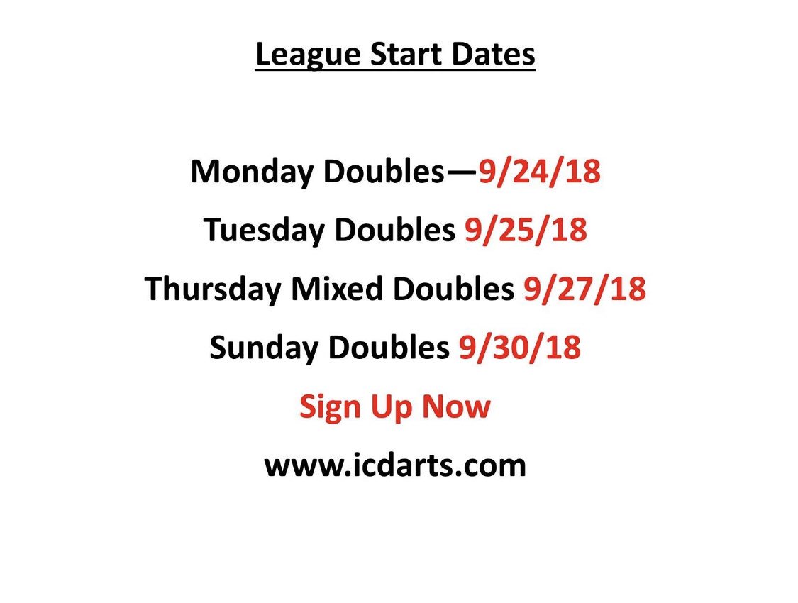 icdarts's tweet photo. League sign up deadlines https://t.co/H3Dv5R37LD