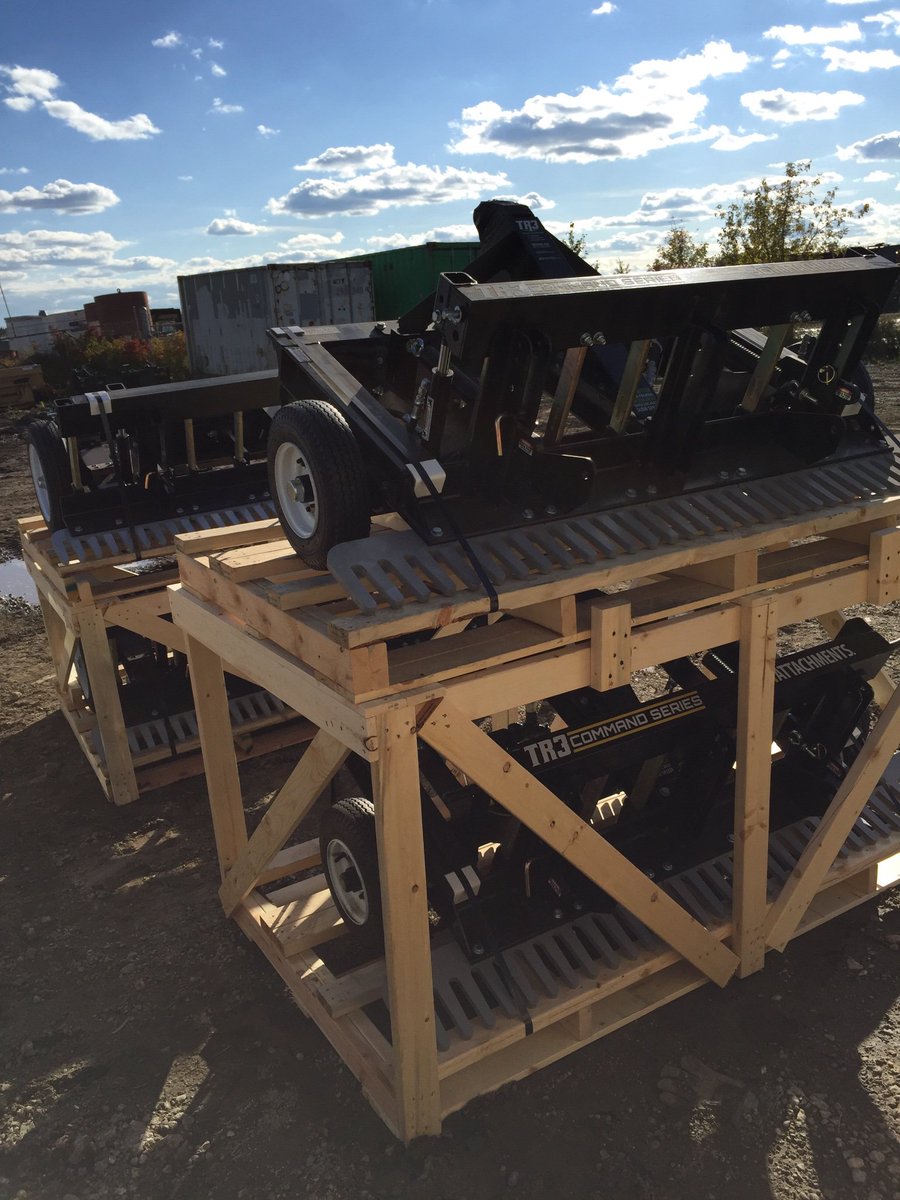 SalesEnviro's tweet photo. Finished unloading @ABIattachments delivery of SR3’s, TR3’s and Force’s at our dealership. Come get yours before they all sell out! #ABSR3 #ABIForce #abiattachments #ABITR3 https://t.co/QHqOGuqNnh