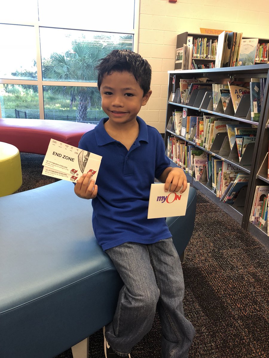 LibraryTera's tweet image. We are so proud of Logan for winning the myOn Bucs Reading challenge for first grade. He is so excited to win tickets to the Bucs and Steelers game. Read on, Logan! @HCPSLambES @hubofschool @ReadonmyON