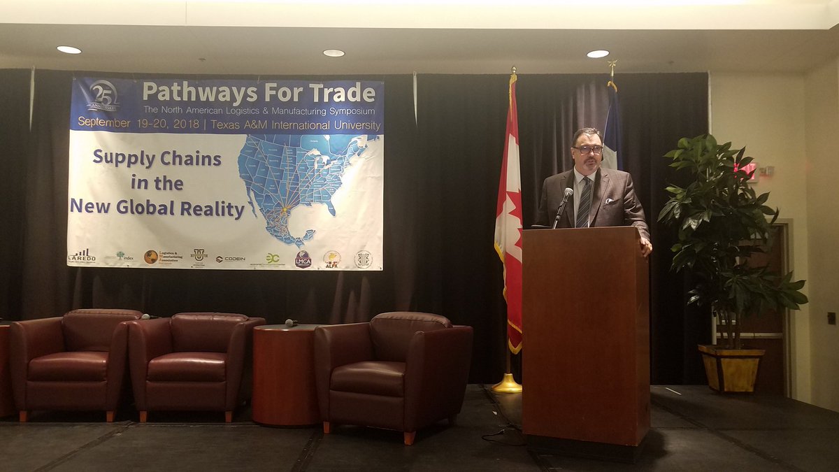 LaredoEDC's tweet photo. #pathwaysfortrade LMA Keynote Michael Camuñez #NAFTA #Manufacturing #Internationaltrade https://t.co/mMyuAAT1Pi