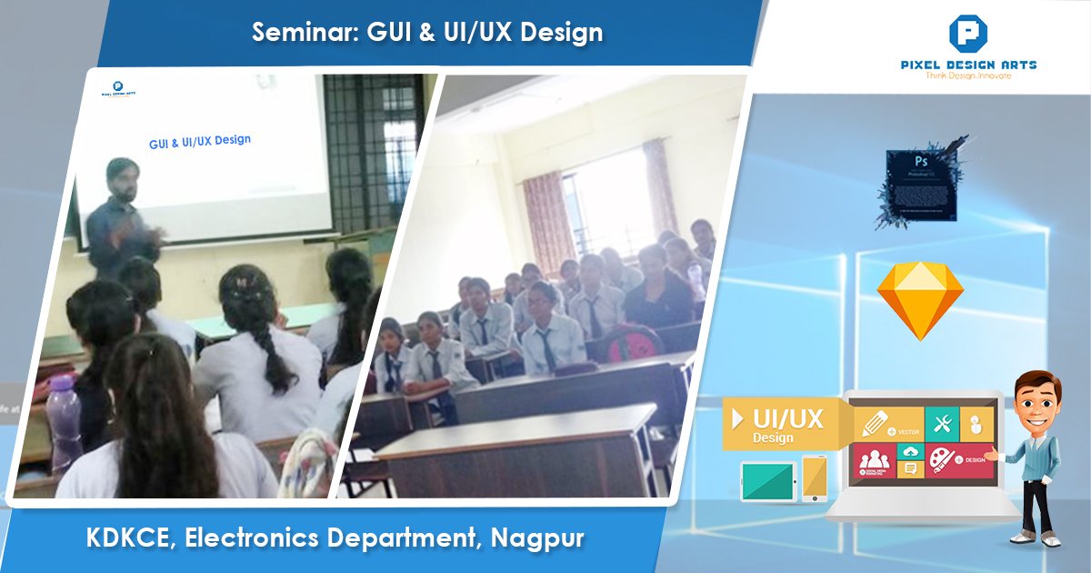 pixeldesignarts's tweet photo. Being delighted to talk on the importance of "GUI, UI/UX" Design. Thanks to KDKCE Electronics Department.
#kdkce 
#uidesign 
#uxdesign
#graphicdesign
#graphicuserinterface 
#designtechnology 
#SharingTechnology
#PixelDesignArts
#Nagpur https://t.co/OFD8UlhQO0