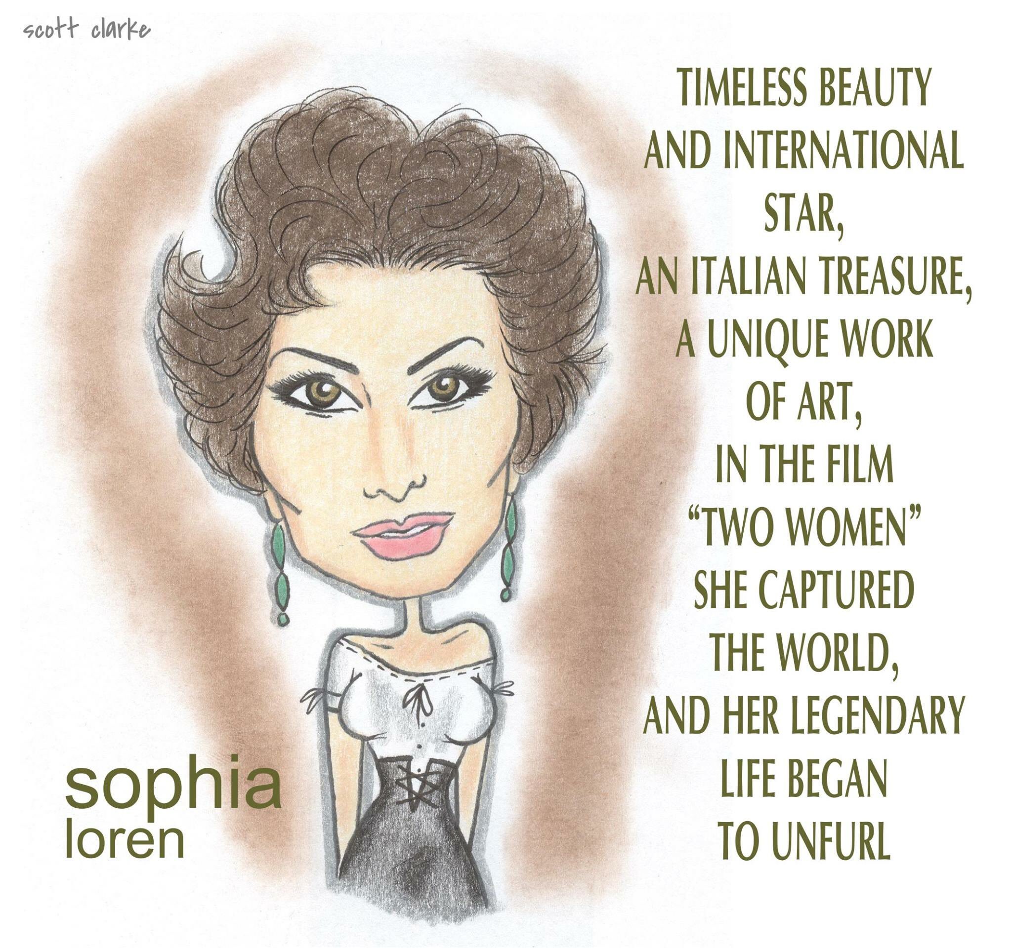 Happy birthday beautiful lady, Sophia Loren-toon 