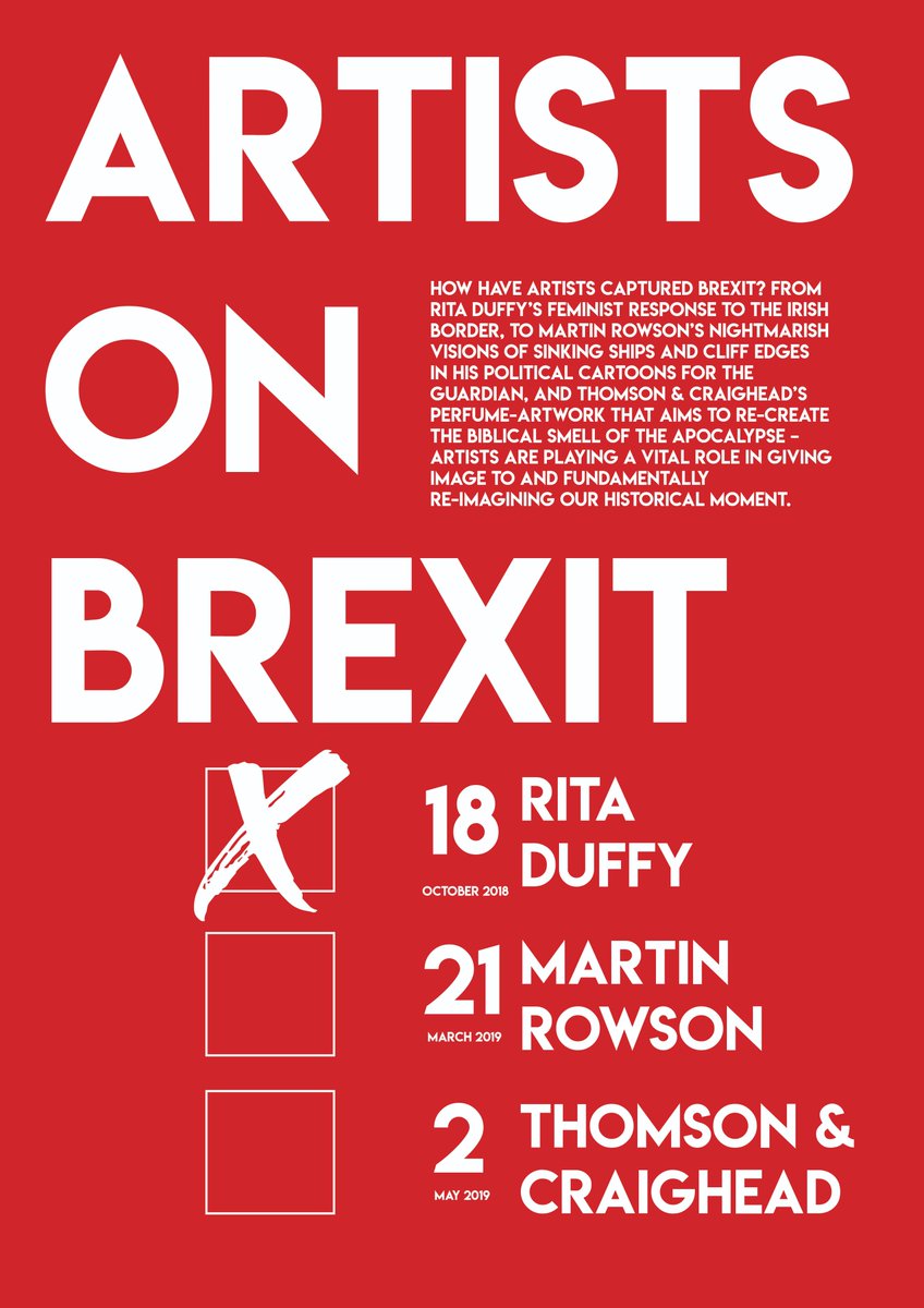 CourtauldRes's tweet image. 🎨 Artists on Brexit 🇬🇧🇪🇺
 
A lecture series for the 2018-19 academic year, featuring #RitaDuffy @MartinRowson @jonandali organised by @ecoomasaru Postdoctoral Fellow @CourtauldStudy 

👉 Free! Open to all, book essential: bit.ly/2xobPaQ #Brexit