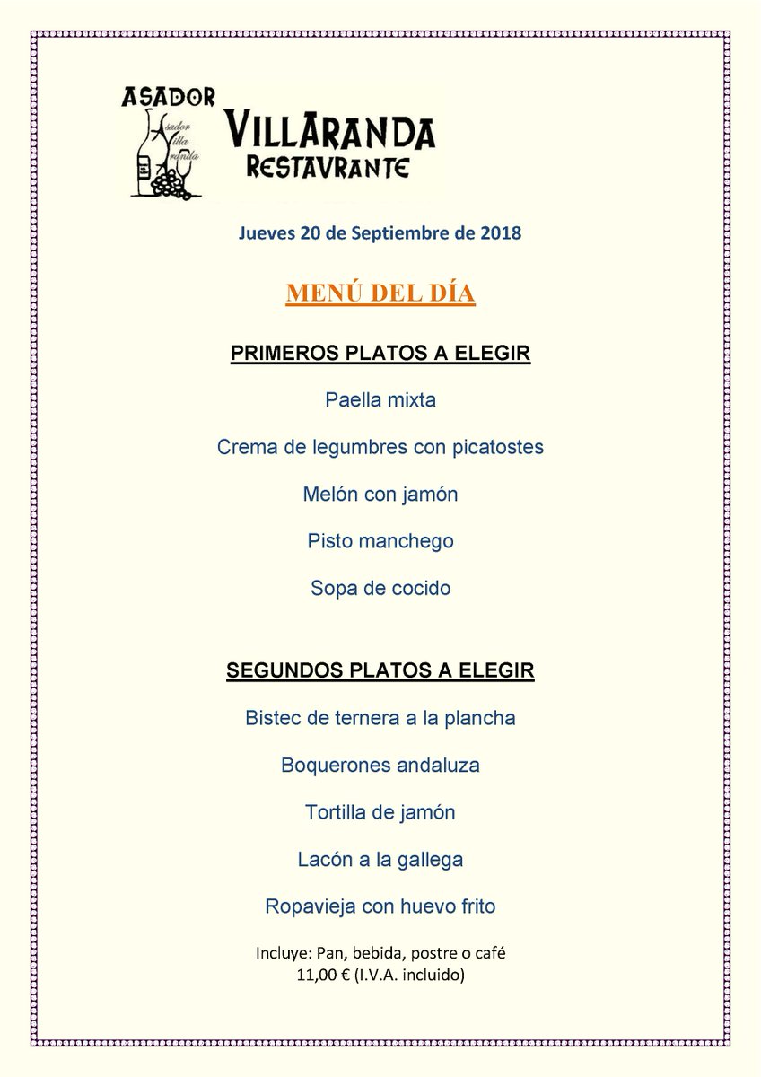 VillarandaAsado's tweet photo. Recuerda que los Jueves toca paella, no te la puedes perder
#gastronomia variada en #Alcorcón desde #restaurante #Villaranda https://t.co/yBKqXlvIVp