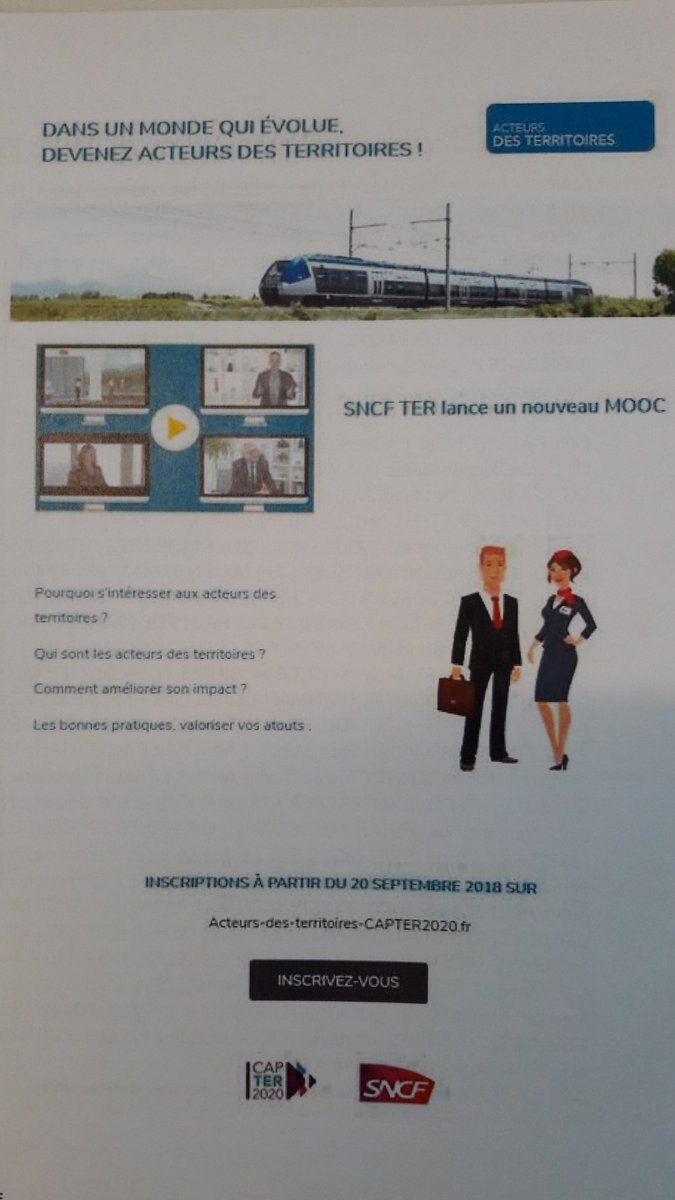 Heureux de lancer le deuxième mooc sncf ter, cooc pour les puristes #mooc #cooc #acteursdesterritoires #capter2020