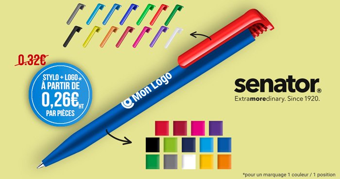 🔴 Promo : -20% 🔵 Communiquez à vos couleurs avec le stylo Mix&amp;Match de Senator : combinez les coloris du corps et du clip pour une personnalisation qui vous correspond : ow.ly/BfDi30lRTaR