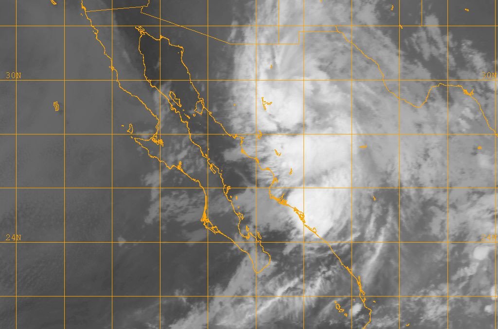 Remnants of Nineteen-E depression dissipate over the Mexican state of Sonora.