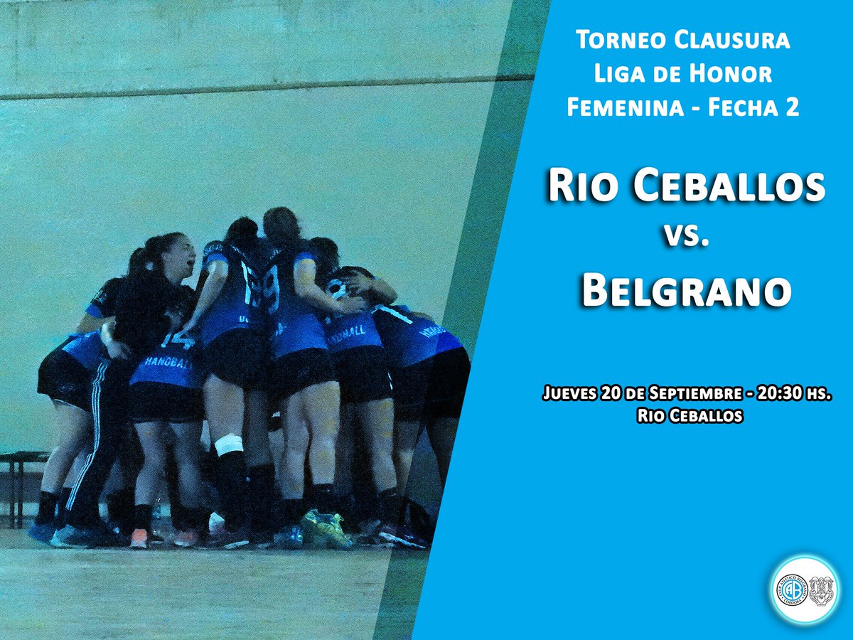 Torneo Clausura 🏆
Primera Femenina🤾
Belgrano visita a <a href="/RCHandball/">RCH</a> hoy a las 20.30 en Río Ceballos por la segunda fecha postergada. El equipo de Marcela Ferrero va por tercera victoria en el certamen.
#VamosBelgrano
<a href="/Belgrano/">Belgrano</a>