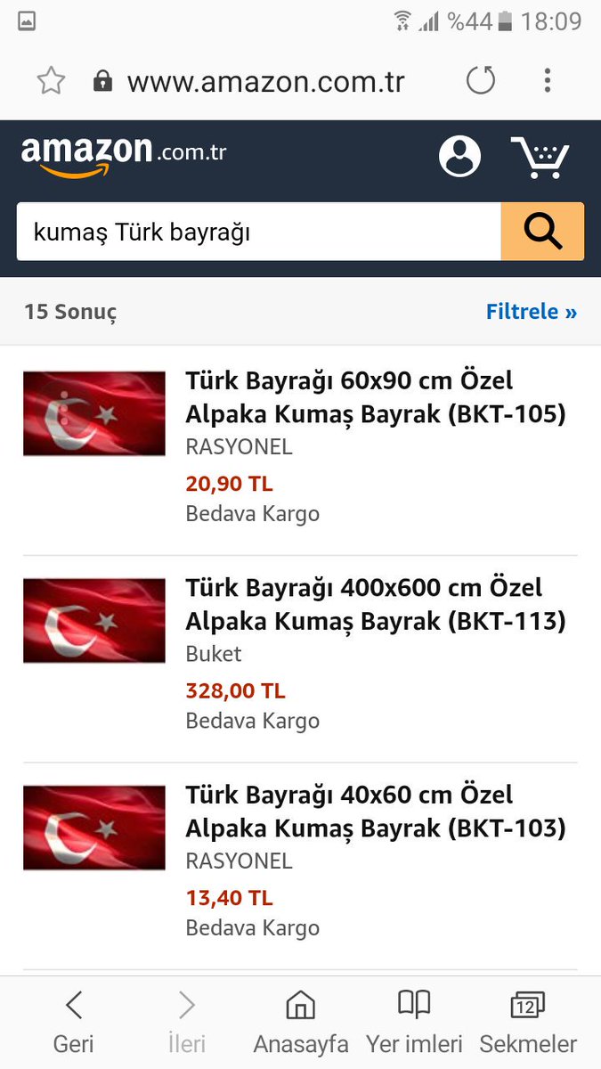 Çok tuhaf..bakın bu internet alışveriş sitesi Türkiye'de yeni açılmış, haberlerde duydum ve hemen girip ilk kez 'Türk bayrağı' var mı sordum.?, ilk aramada 'yok' dedi birdaha sorgulayınca satıştaki bayrağımız çıktı Tuhaf di mi.??? #amazonturkiye #internetalışverişi #hepsiburdaCom