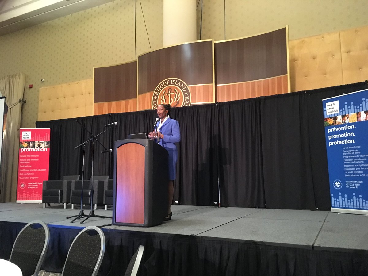 RIHEALTH's tweet photo. Dr. A-Scott reminds the crowd why they are gathered at today’s Health Equity Summit: good health regardless of “the zip code you live in.” And we will take it nationally! #RIDOHhealthequitysummit #Healthycommunities #ASTHOPrezChallenge https://t.co/VcFhlE768n