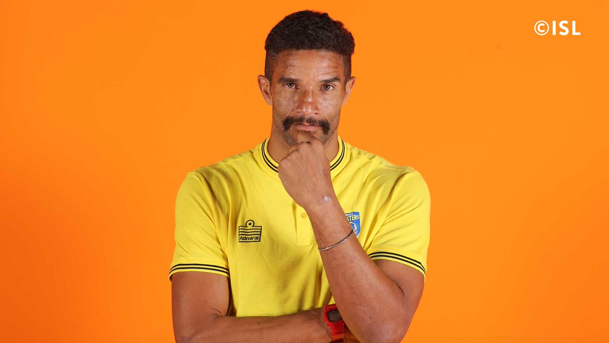 PratheeshGN's tweet photo. #KingDJ in perfect Mallu style moustache. Welcome back #Kerala.
@jamosfoundation @KeralaBlasters
 Pic by ISL https://t.co/h6MlUa2sqT