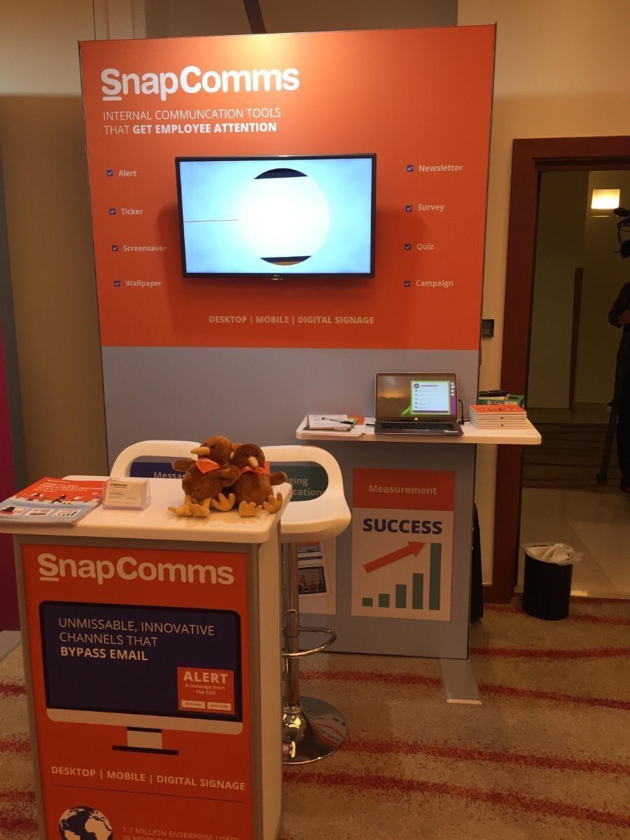 philipjohnnunn's tweet photo. SnapComms looking good at the Engage Internal Communications conference in the UK. Go visit Kris on  stand 8 to learn how SnapComms can help with your internal communications #EngageConferences #SnapComms https://t.co/Gp6PI8uhKB