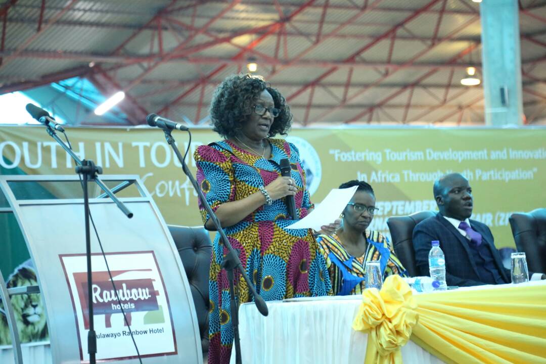 ZtaUpdates's tweet photo. At #AYT2018, Hon. Minister Priscah Mupfumira addresses delegates reiterating that His Excellency @edmnangagwa's vision is in line with policies & programs of @UNWTO which now focuses on mainstreaming youth & gender in the global tourism industry.
#AYT2018 https://t.co/CpPPaRTYgo