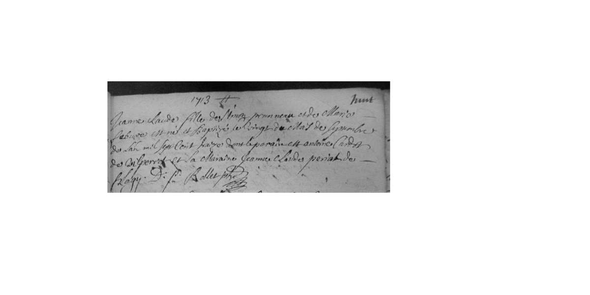 LDGenealogie's tweet photo. #1J1Ancêtre #PRUNOT Simon Sosa 3264 époux de #FAIBVRE Marie est décédé entre ce jour du 20/09/1713 et ce jour du 5/07/1729 où il est dit décédé pour le mariage de son fils Martin, on est certain d'une chose il était bien vivant à Val Saint Eloi pour la naissance de Jeanne Claude. https://t.co/yQOkqxqWlO