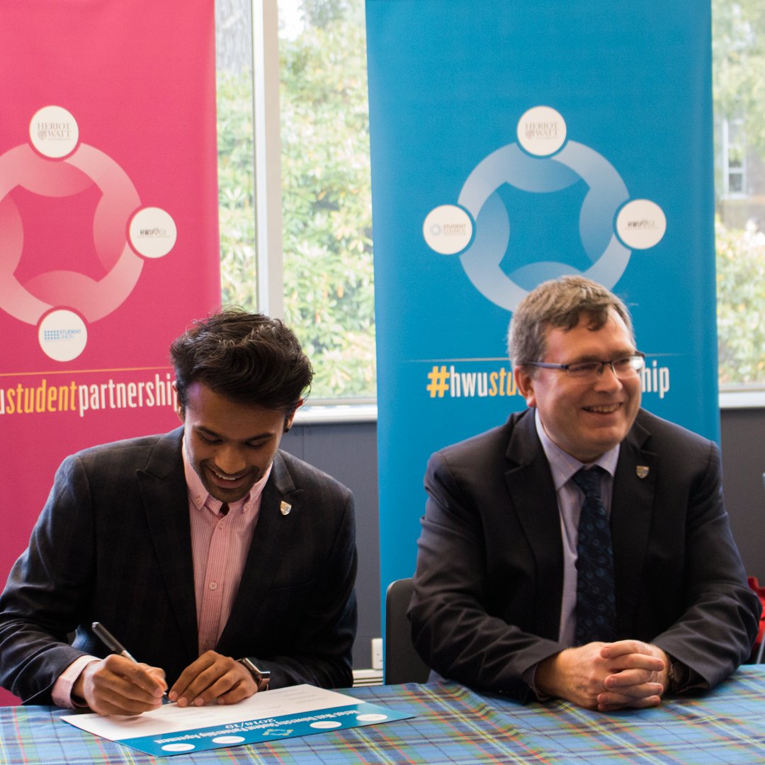 Yesterday we celebrated the launch of the Student Partnership Agreement (SPA) between the us and <a href="/HeriotWattUni/">Heriot-Watt University</a>! The SPA is an agreement to work in direct partnership to improve student life across three key areas: Academic, Community, and Wellbeing.