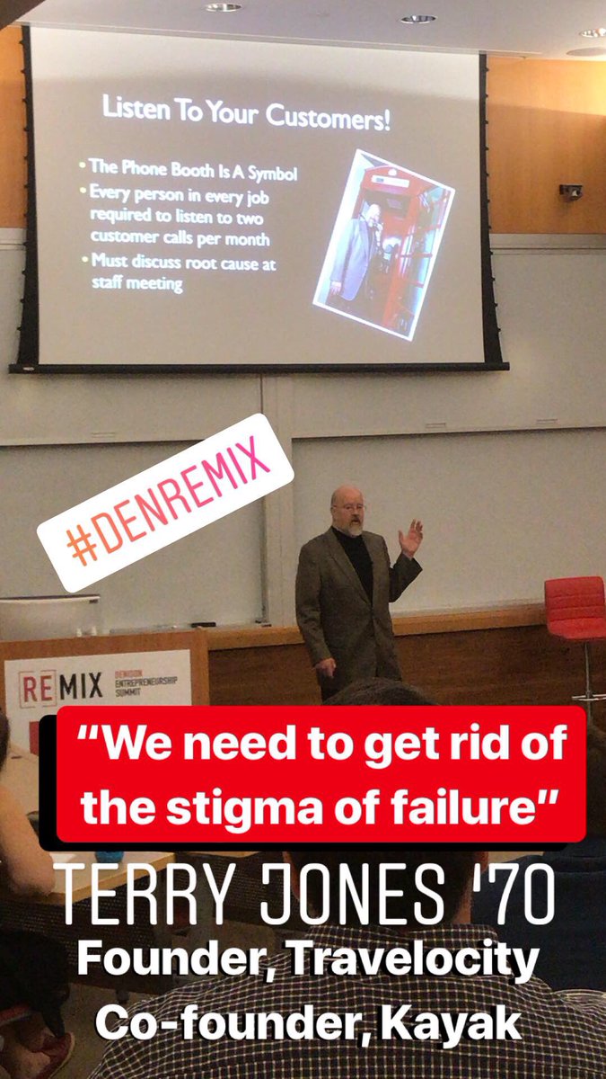 DenisonU's tweet photo. #DenRemix sessions are off to a great start with Terry Jones ‘70, Founder, Travelocity &amp; Co-founder, Kayak. #DenisonProud https://t.co/ZHu2AbEUUM