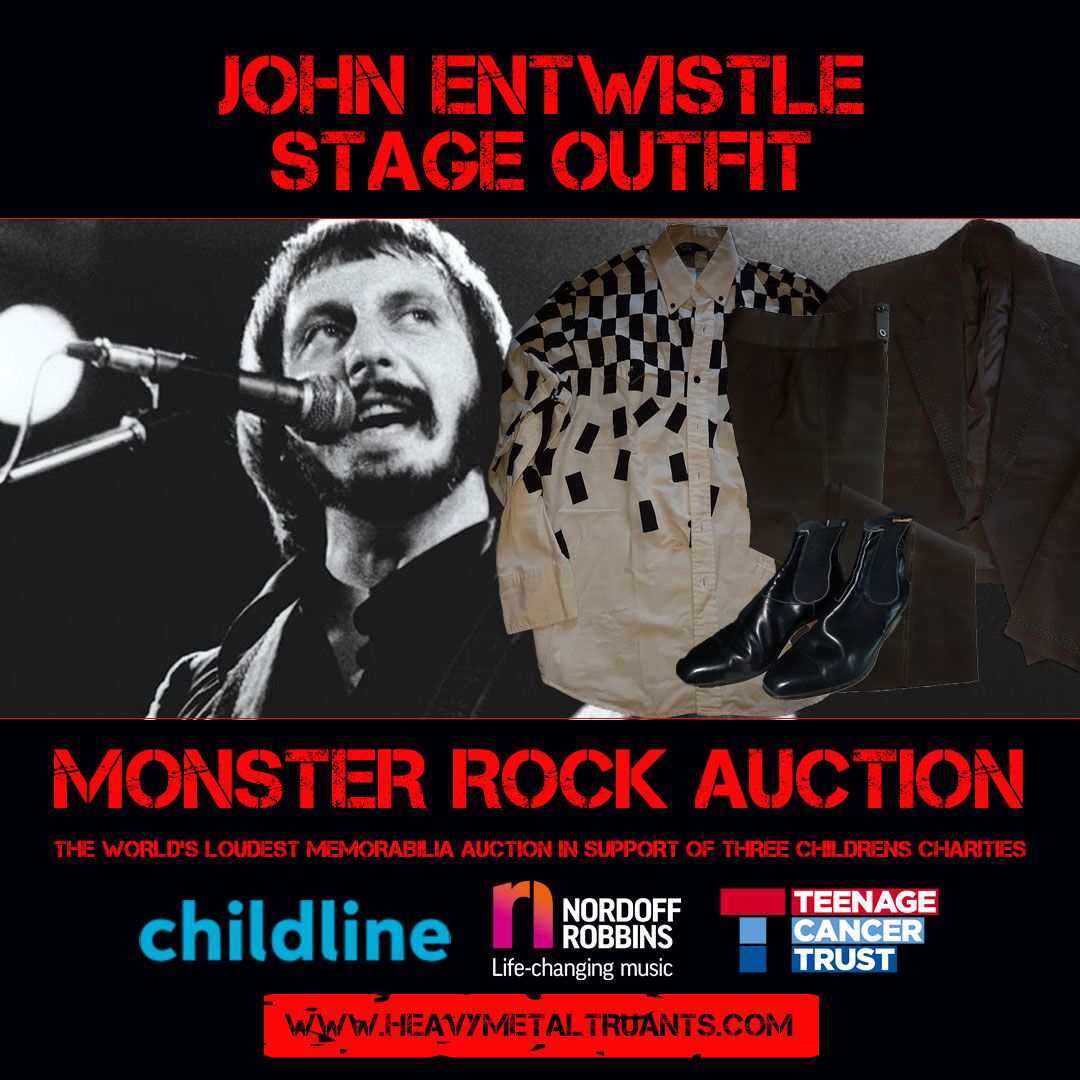 @hmtruants Monster Rock Auction in aid of @TeenageCancer @NordoffRobbins1 + @Childline Roger's signed 2015/16 tour jacket tinyurl.com/ycq3qa9l + John Entwistle's stage outfit tinyurl.com/y9wj8g7g  #heavymetaltruants #hmtauction