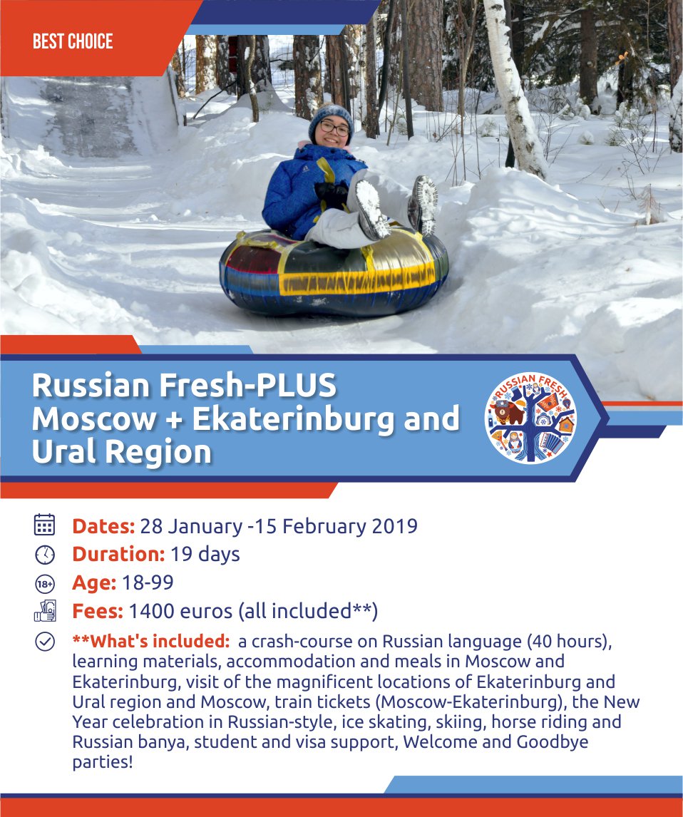 RusHouseinNepal's tweet photo. Russian Fresh-Plus (https://t.co/1Q8Ph7rvTW)
A crash-course on Russian language (40 hours), learning materials, accomodation and meals in Moscow and Ekaterinburg. 
#россотрудничество #россиялюбовьбезграниц #russialovewithoutborders #Rossotrudnichestvo #rsgov #RussiainNepal https://t.co/0vKxxf7msM