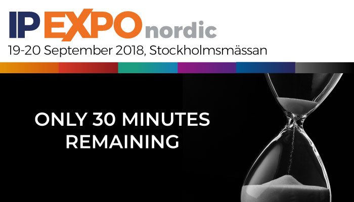 Only 30 minutes left of #IPEXPONordic 2018. Get your last rounds of our exhibitorshttp://bit.ly/2MNHdEz