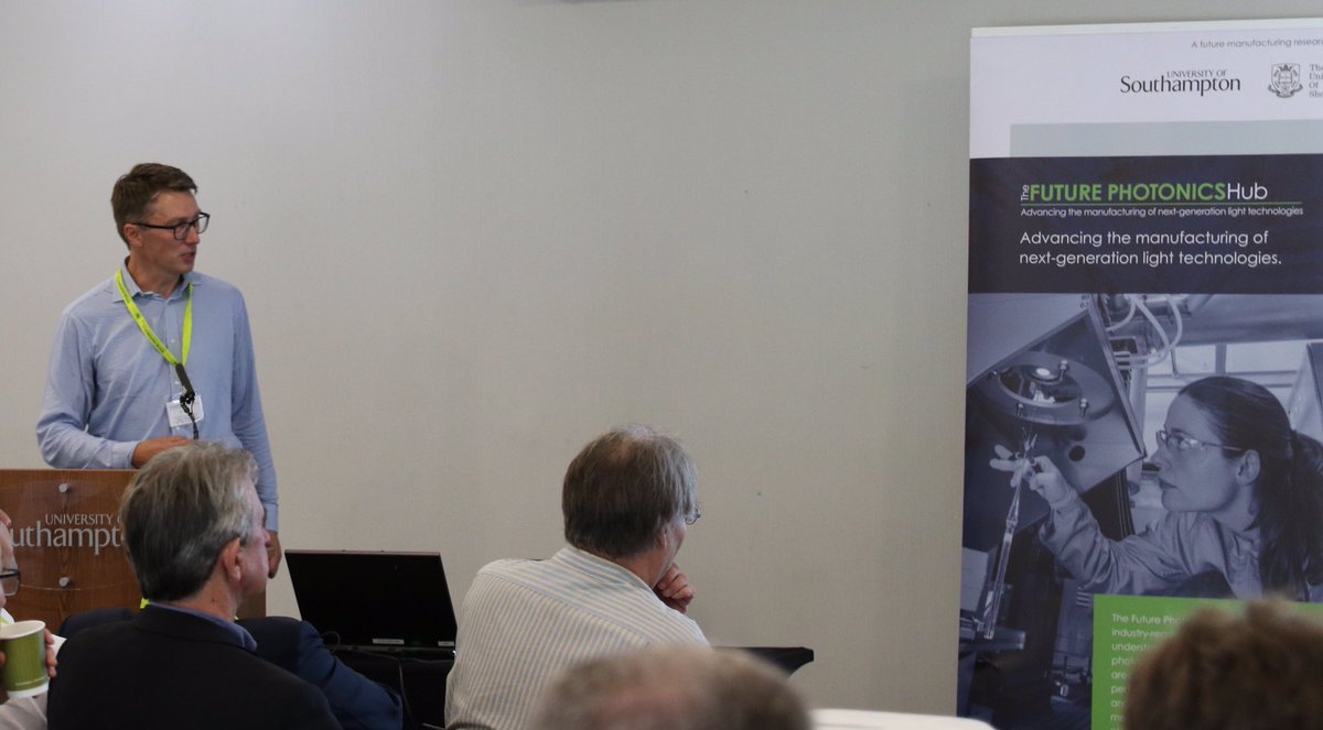 RPlasmonics's tweet photo. One of our #RPLAS advisory board members Dr John Lincoln is talking about the opportunities for #ukphotonics at the @PhotonicsHub industry day #stem #impact #hubindustry2018 https://t.co/MUF7jwGMox