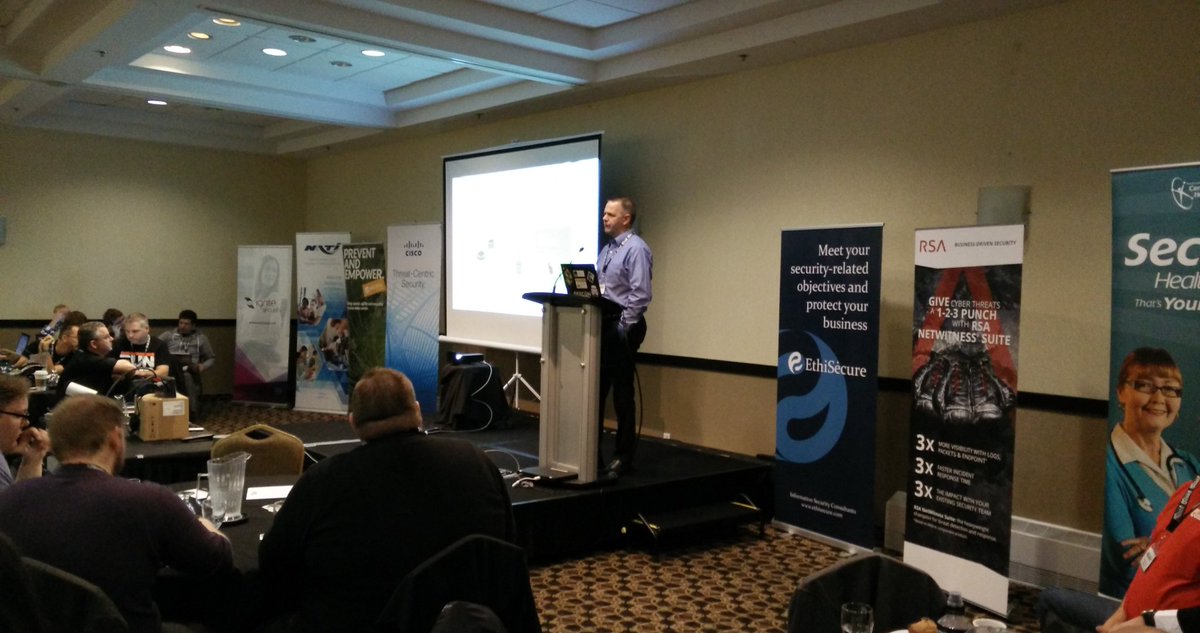 Jon Green from Aruba talking about how "Machine Learning will solve all of our security problems" #BSidesStJohns