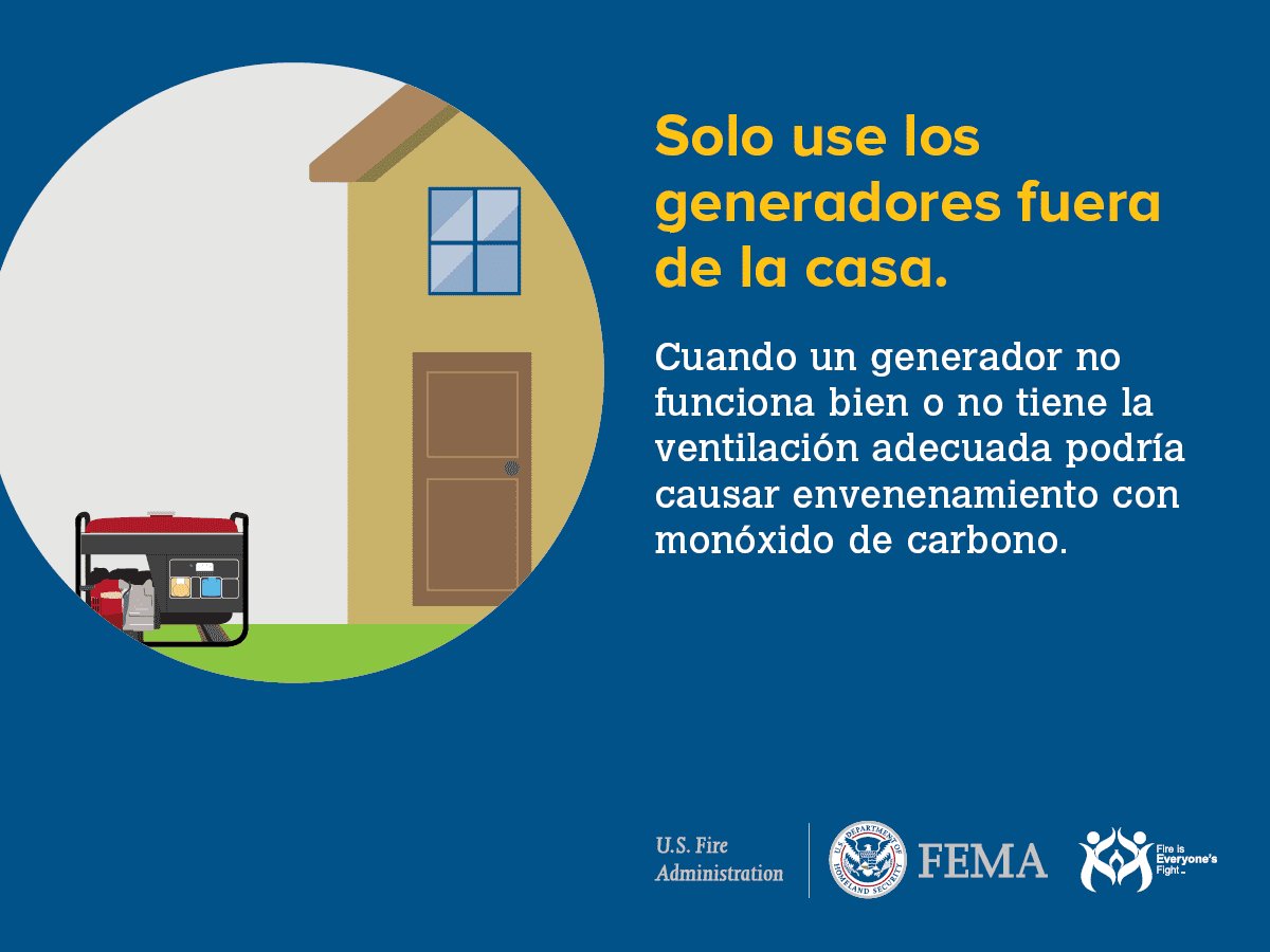 NCEmergency's tweet photo. Gas powered generators should NEVER be operated in or near the home (including in attached garages).  Avoid the risk of carbon monoxide poisoning by running generators outside in a well-ventilated, dry area. #FlorenceNC https://t.co/0AgKjCHjQm