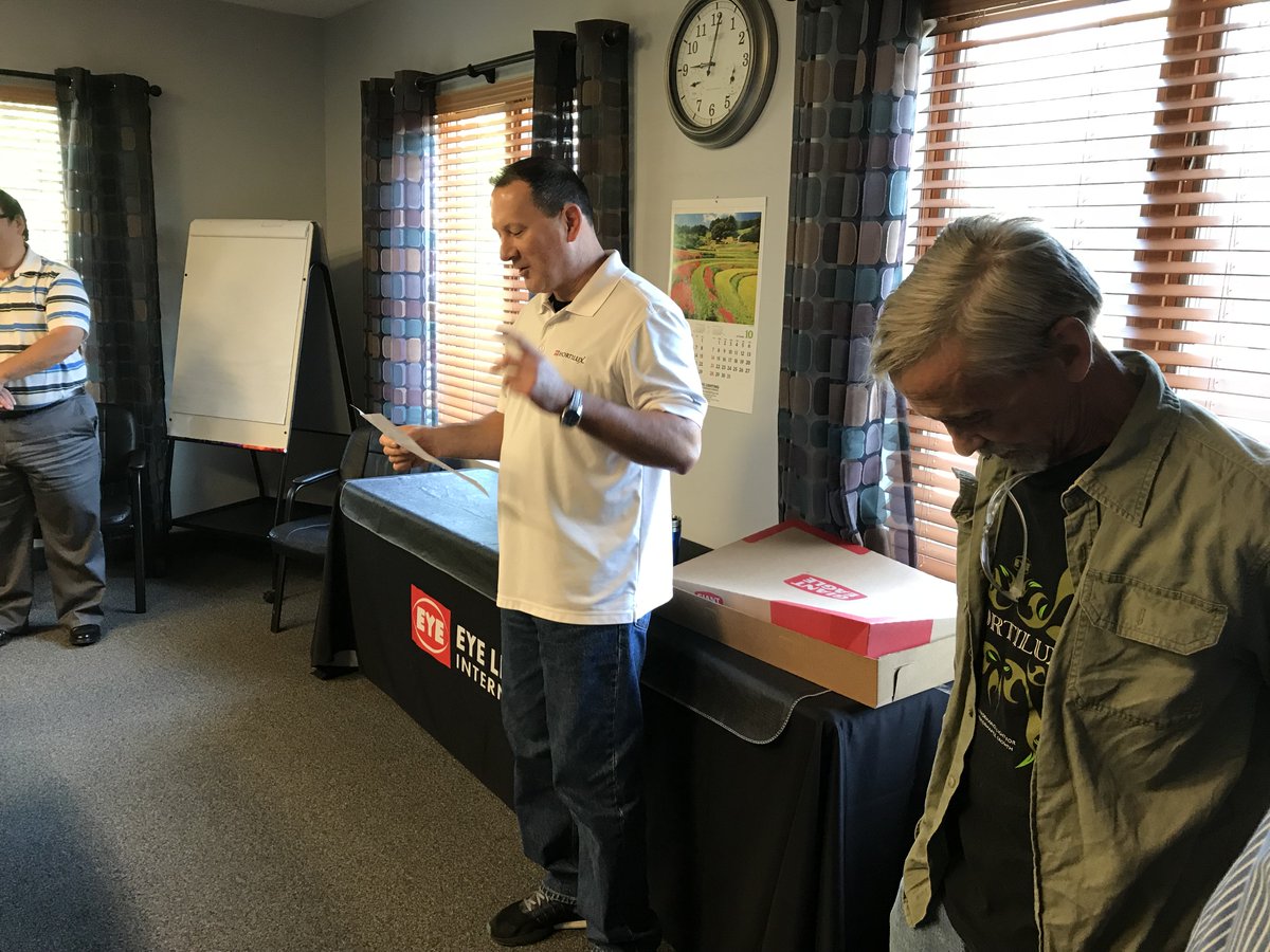 EYELightingIntl's tweet photo. Congratulations on 25 years to Mike Anderson and Rick Jeric! Both have been integral since the early days of EYE Lighting. And of course Mike didn't waste an opportunity to tell a few stories. #alwaysprepared https://t.co/M8U6VPTnlk