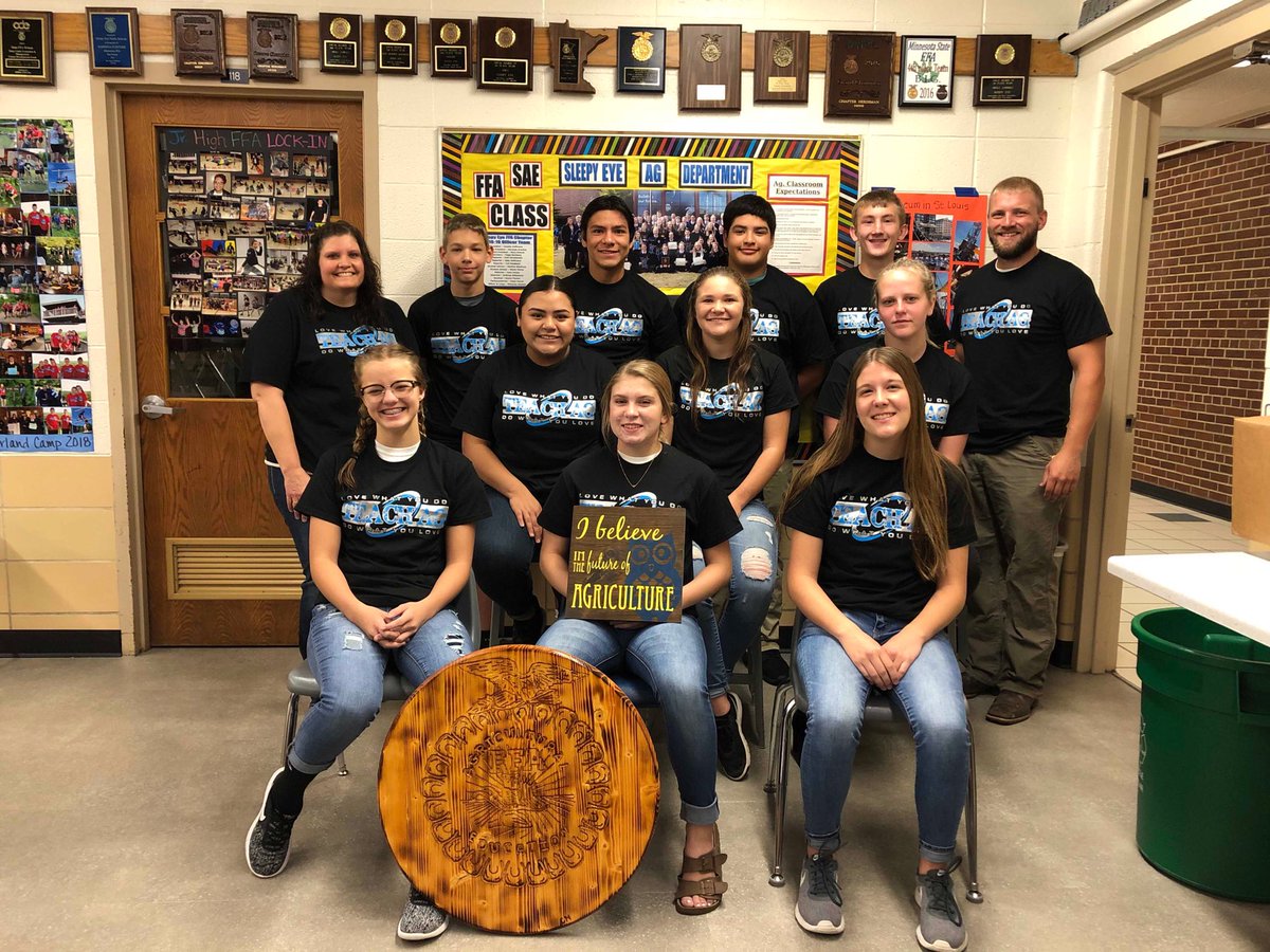 SleepyEyeFFA's tweet photo. Sleepy Eye Ag. Department tags students on National Teach Ag day! Hope you consider a career in teaching agriculture! #tagged18 https://t.co/lwkZUKpxf6