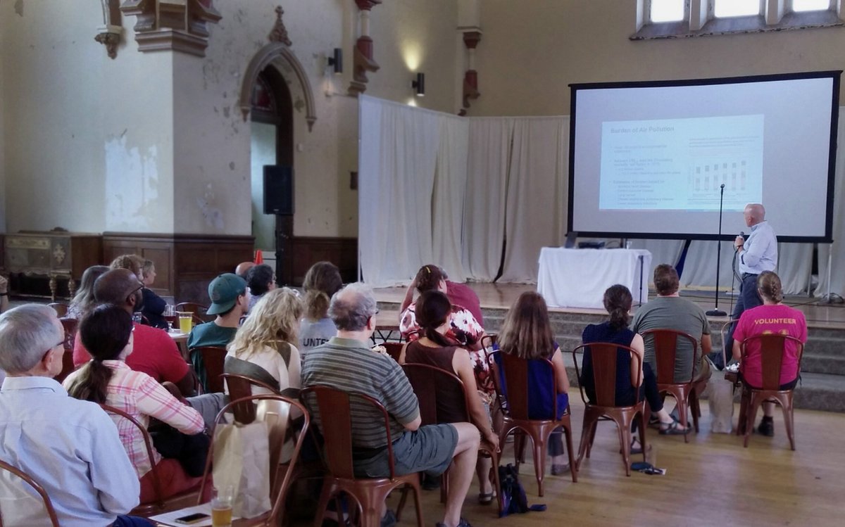 UC_COEC's tweet photo. We had a great turn out last night for our Health Science Cafe presentation by Pat Ryan, PhD, on air pollution and health. Weren't able to make it last night? That's okay! We are already planning the next Health Science Cafe for 2019. https://t.co/ooOPZXN9C4