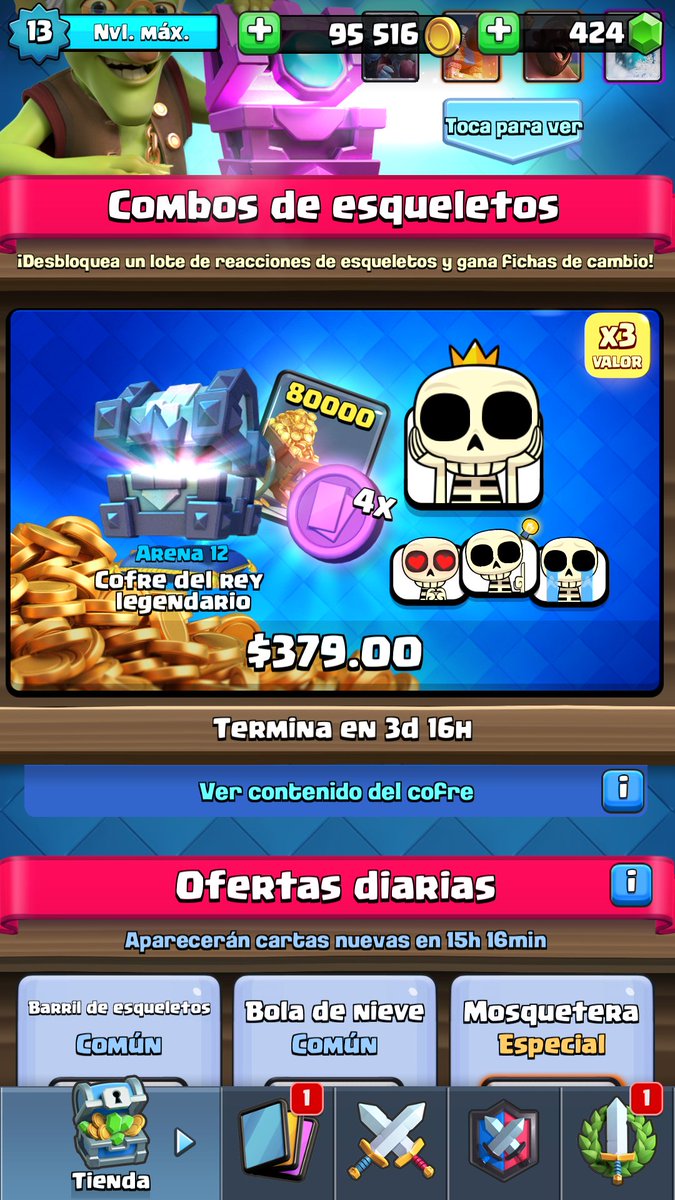 GaryReyesCR's tweet photo. Supercell ya dejame en paz, dejame guardar dinero 😭
PD: 50 Favs y 50 RTs y sorteo emotes el fin alv! https://t.co/aF05umc7t9