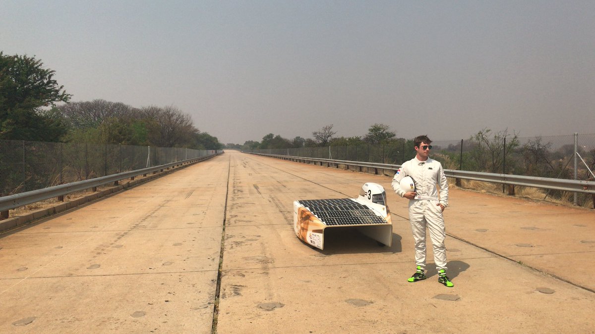 delftsolarteam's tweet photo. A sneak preview of our driver photoshoot ;-) #lonelydriver https://t.co/9WRBq570ot