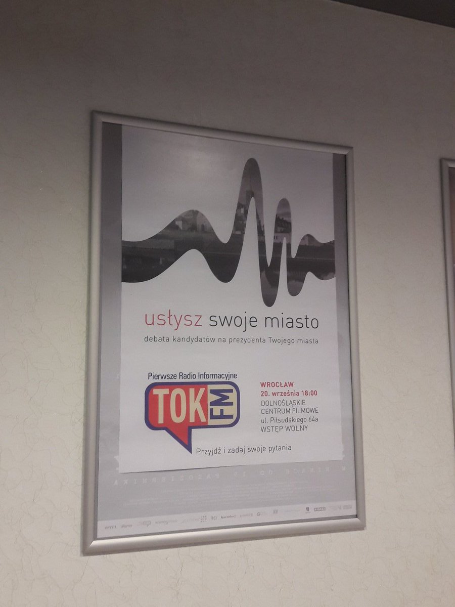 Radio TOK FM (@radio_tok_fm) on Twitter photo Jesteśmy! Dziś debata #Usłysz Swoje Miasto we Wrocławiu. Zaczynamy punktualnie o 18. Przyjdź do Dolnośląskiego Centrum Filmowego, słuchaj w <a href="/Radio_TOK_FM/">Radio TOK FM</a>, oglądaj na tokfm.pl. Pytania do kandydatów na prezydenta Wrocławia ślij na uslysz@tok.fm Jesteśmy! Dziś debata #Usłysz Swoje Miasto we Wrocławiu. Zaczynamy punktualnie o 18. Przyjdź do Dolnośląskiego Centrum Filmowego, słuchaj w <a href="/Radio_TOK_FM/">Radio TOK FM</a>, oglądaj na tokfm.pl. Pytania do kandydatów na prezydenta Wrocławia ślij na uslysz@tok.fm