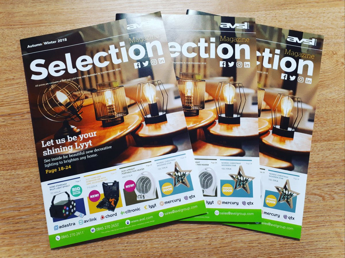 AVSLGroupLtd's tweet image. Keep an eye out for your copy of our Autumn/Winter edition of #selectionmagazine, filled with #new products and a sneak peek of what's #comingsoon! #AVSLGroup #inhousemarketing #customermagazine