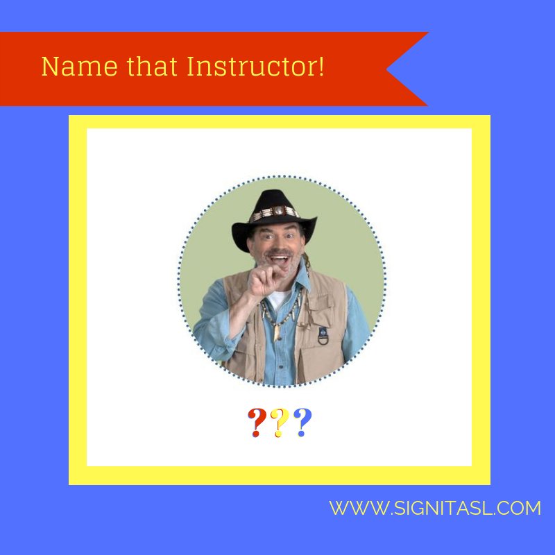 signingtime's tweet photo. It's quiz time!  Who can name this Sign It ASL instructor?  Need a cheat sheet? ---> https://t.co/xHUavvJ1sW #SignItASL #SigningTimeFoundation #GuessWho https://t.co/NPD7dEXqe9