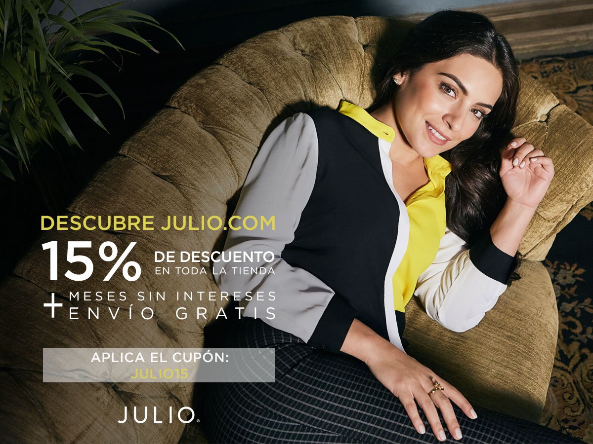 Grupo_JULIO's tweet photo. ¡Estrenamos nuevo sitio! Y queremos celebrarlo contigo, por eso te damos 15% de descuento + MSI en todas tus compras en https://t.co/cSIJhAx2vm utilizando el código JULIO15 al finalizar tus compras. 
EXCLUSIVO ONLINE. 
#EligeJULIO @anabreco https://t.co/SMGiKlSiBO