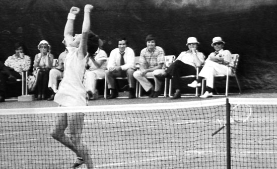 Billie Jean King triumphs in “Battle of the Sexes, September 20, 1973