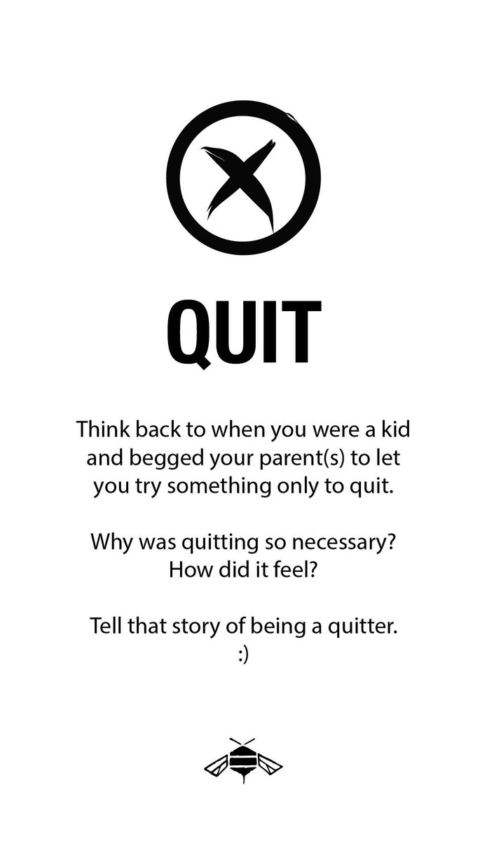 1) Read the prompt from our #BespokenLiveStorycard 
2) Try to describe your QUIT story in 1 sentence
3) Buy a Ticket to our QUIT Show and you might be called upon to tell your story. 

ow.ly/HwdV30lSXLW