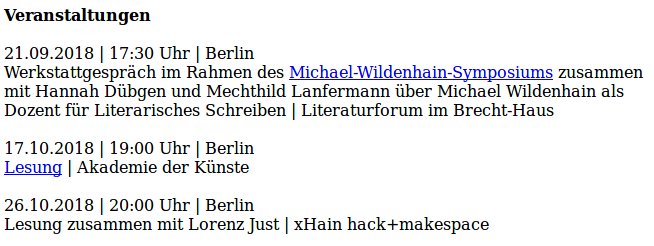 Haltet Ausschau nach mir in Berlin die nächsten Wochen.
