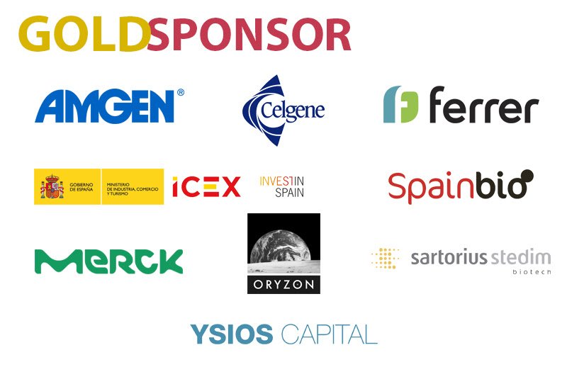 BIOSPAIN_AseBio's tweet photo. We would like to thank our Gold sponsors for supporting #BIOSPAIN2018 Cc @AmgenSpain @Celgene #Ferrer @ICEX_ @merck_es #Oryzon @SartoriusNA @YsiosCapital #Spainbio https://t.co/wQaBHMSeV0