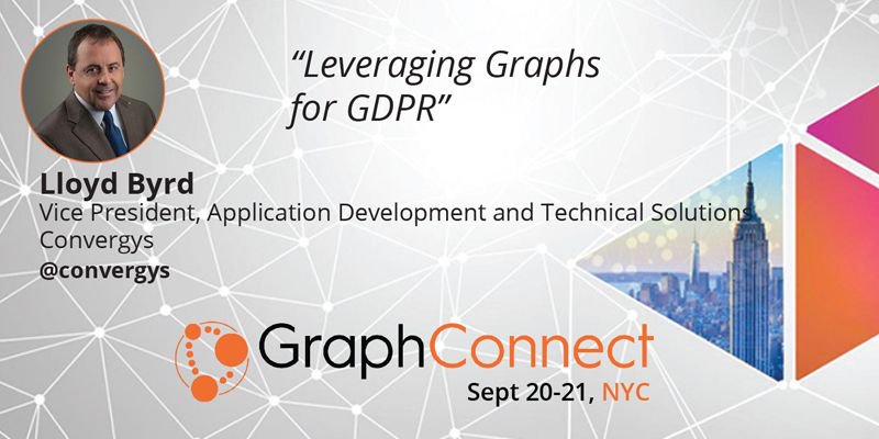 GraphConnect's tweet photo. Starting at 3:15pm, catch Lloyd Byrd's talk on "Leveraging Graphs for #GDPR at @Convergys" in Julliard. https://t.co/m55xwrZNSt #GraphConnect #CluedInHQ https://t.co/n6nGjTmx2X