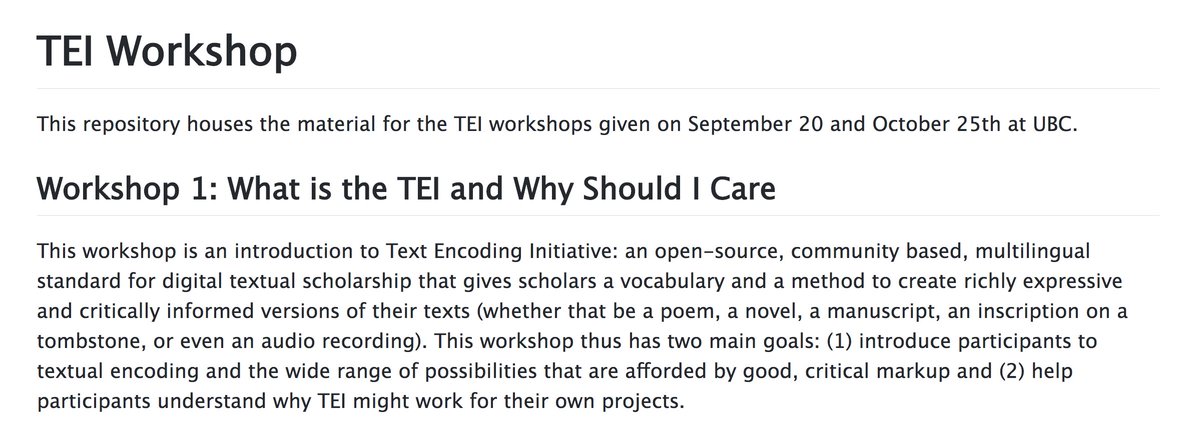 susanatkey's tweet image. And we begin! The #TEI workshop starts now. If you can’t make it, follow along on Joey’s github repo for the "What is the TEI and Why Should I Care" workshop at github.com/joeytakeda/ @joeytakeda #textencoding #DH