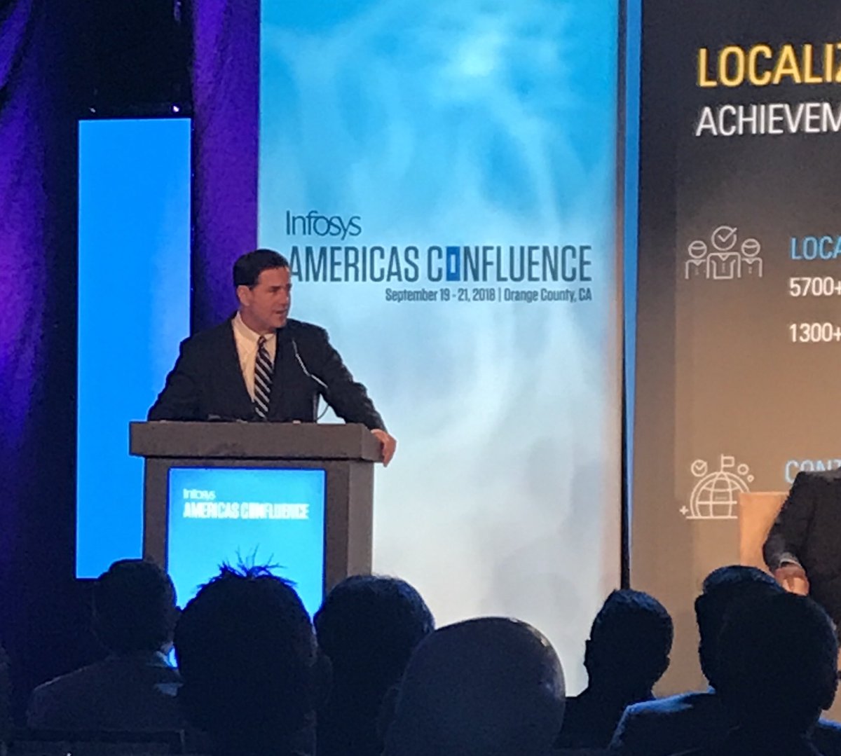 Infosys continues to move ahead with its US localization strategy by announcing a new Digital Center in Arizona. Governor Ducey joins Infosys Confluece 2018. #InfosysConfluence