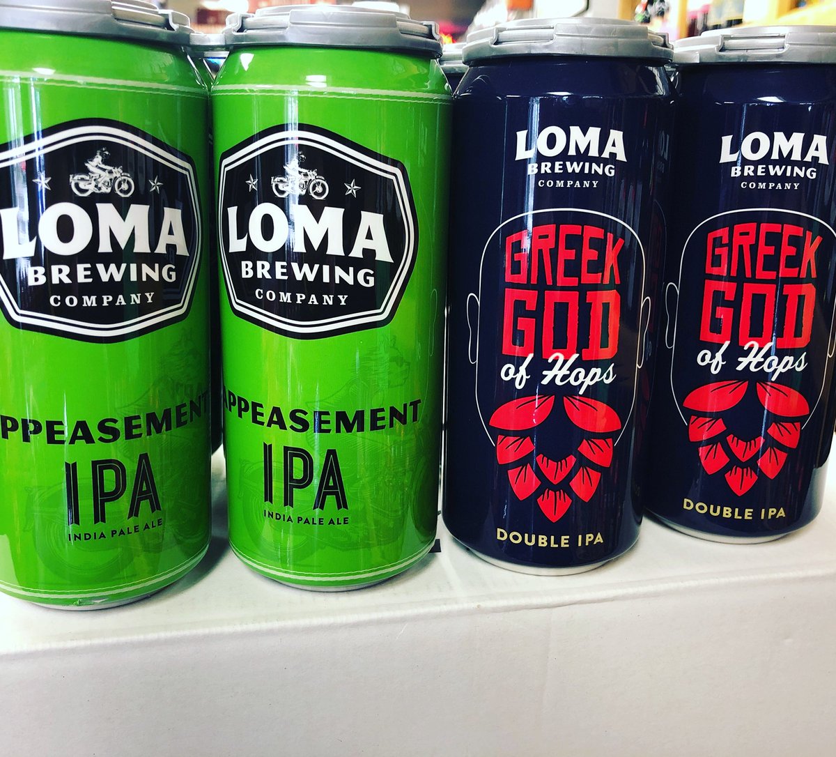 Just in at Smittys ! From @GreekGodOfHops ‘s brewing company @LomaBrew 
Appeasement IPA and Greek God Of Hops DIPA!  Youk is no longer The “Greek God of Walks” ⚾️🍺 #smittysliquors #craftbeer #redsoxlegends #kevinyoukilis #lomabrewingcompany #bostonbeer #supportyourlocallegend