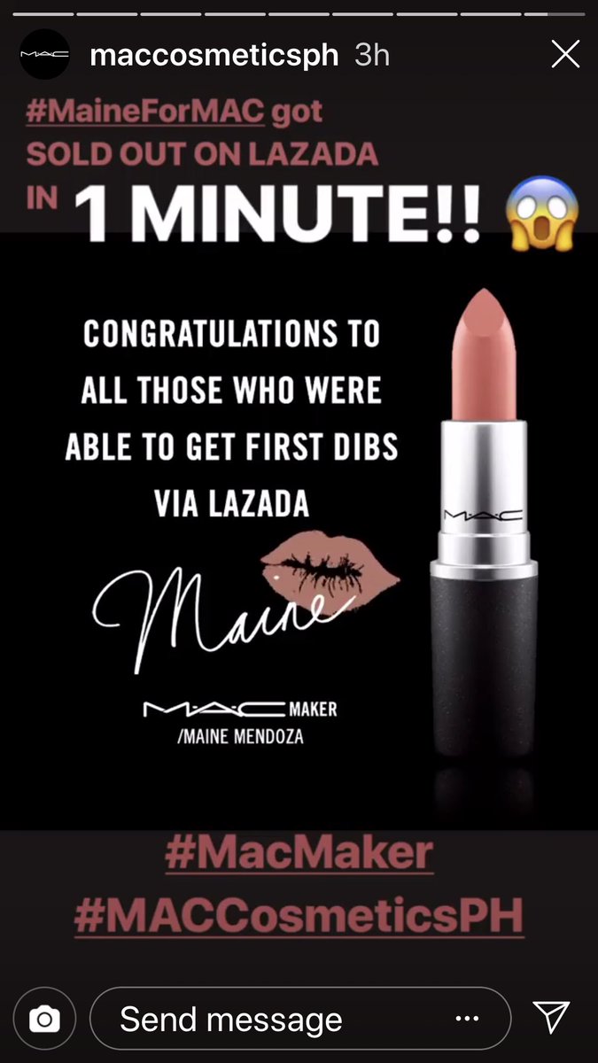 Nhelle_912's tweet image. Grabe @mainedcm sold out in 1 minute?!!! 🎉🎉🎉 
Congratulations!!!🍾💄💛
#mainedcmMACLazada #MainedcmforMAC