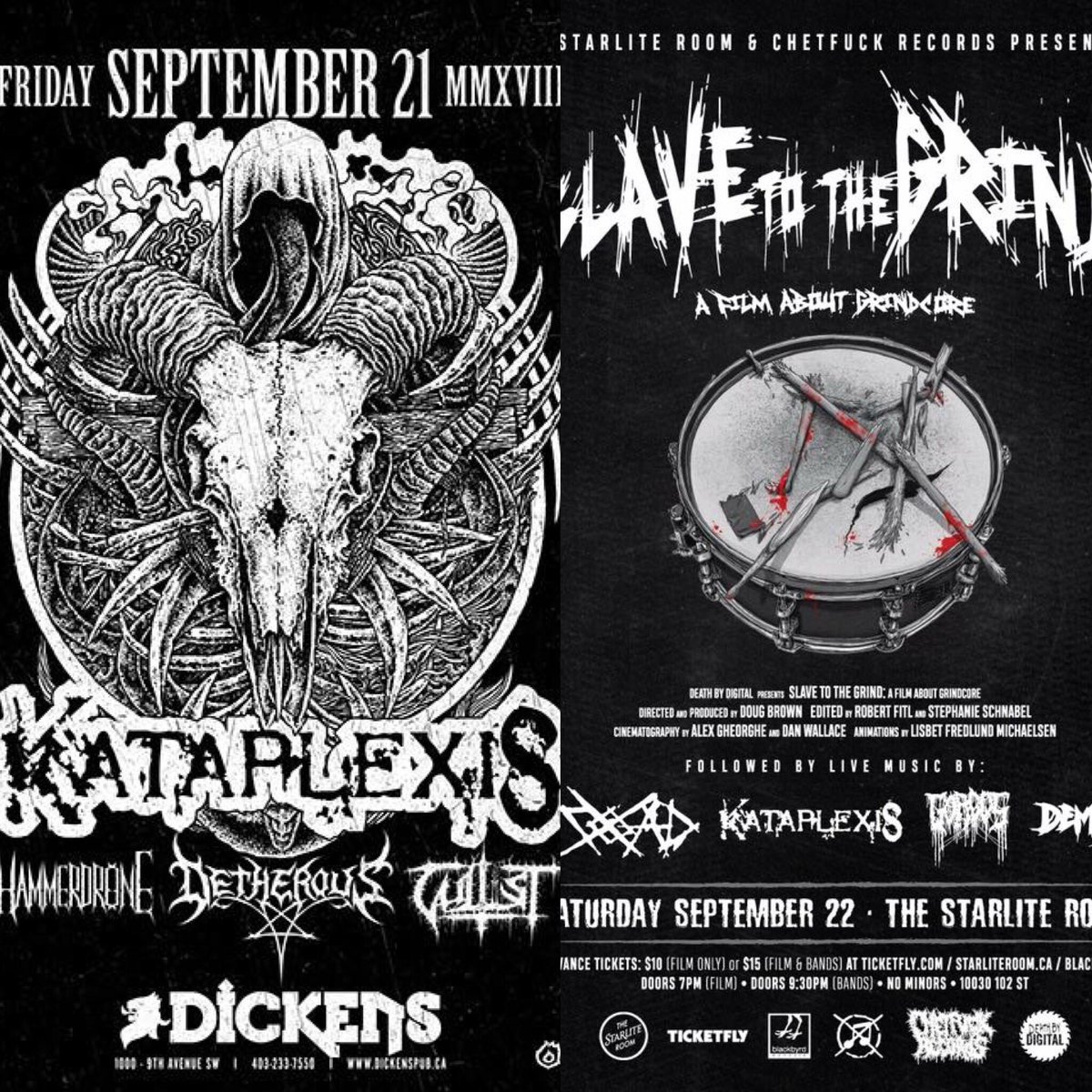Two big shows this weekend. #kataplexis #yyc #calgarymusic #yycmusic #slavetothegrind #yegmusic #edmontonmusic #DeathMetal #grindcore #music #metal