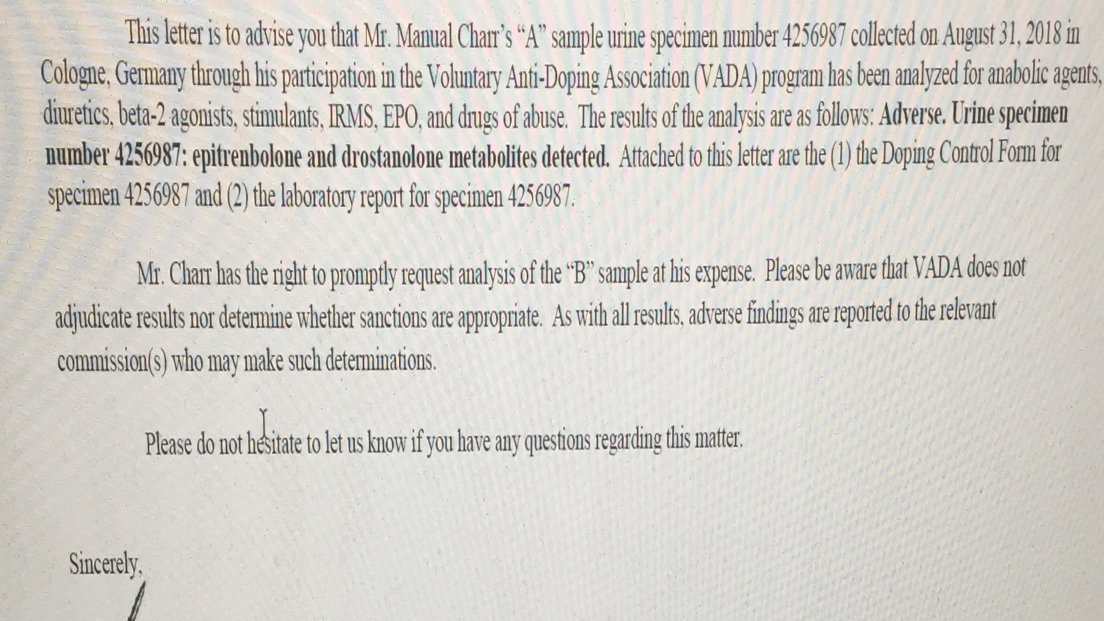 Dan Rafael on Twitter "I got a copy of the letter VADA sent to the