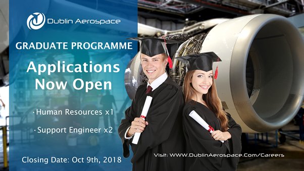 Are you looking for a career in #Aviation? Applications have now opened for three #Graduate positions. If interested, please visit bit.ly/1nN9qN6 #Aircraft #HumanResources #Engineering