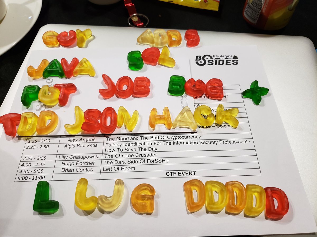 TLCode's tweet photo. #BSidesStJohns Why so many D's! https://t.co/xAvahiOE17